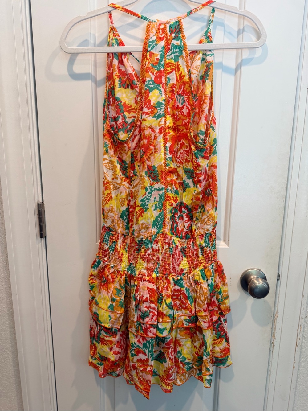 Poupette St. Barth Orange, Yellow & Green Floral Mini Dress - Picture 8 of 8